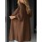 [Casual Wear Vneck Cardigan] Women's Casual V-Neck Ribbed Cardigan | Long Sleeve Button-Up with Pockets | Brown Fall/Winter Everyday Comfort