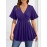 Plus Size, Plus Size Women's Elegant V-Neck Crossover Blouse with Lace Sleeves & Metallic Accents - Slim Fit Chic Top for Evening Outings, Machine Washable Spring/Summer/Fall Shirt, Formal Plus Size, Nontransparent Fabric, Party Wear, Breathable Material, Stylish Ladies