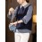 Plus Size, Women's Blouse - Non-Stretch Button-Front Shirt with Stand-Up Collar, Navy Blue Office to Casual Chic Tops for Everyday & Formal Events, Versatile Top, Layered Look, Structured Fabric, Stylish Top, Working Professionals